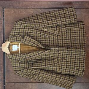 Walter Houndstooth Blazer 100% wool 3/4 sleeves
